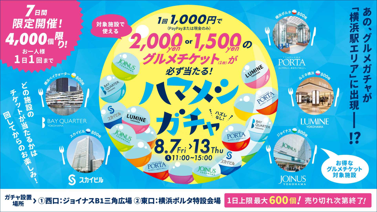 グルメチケットが当たる!ハマメシガチャ
